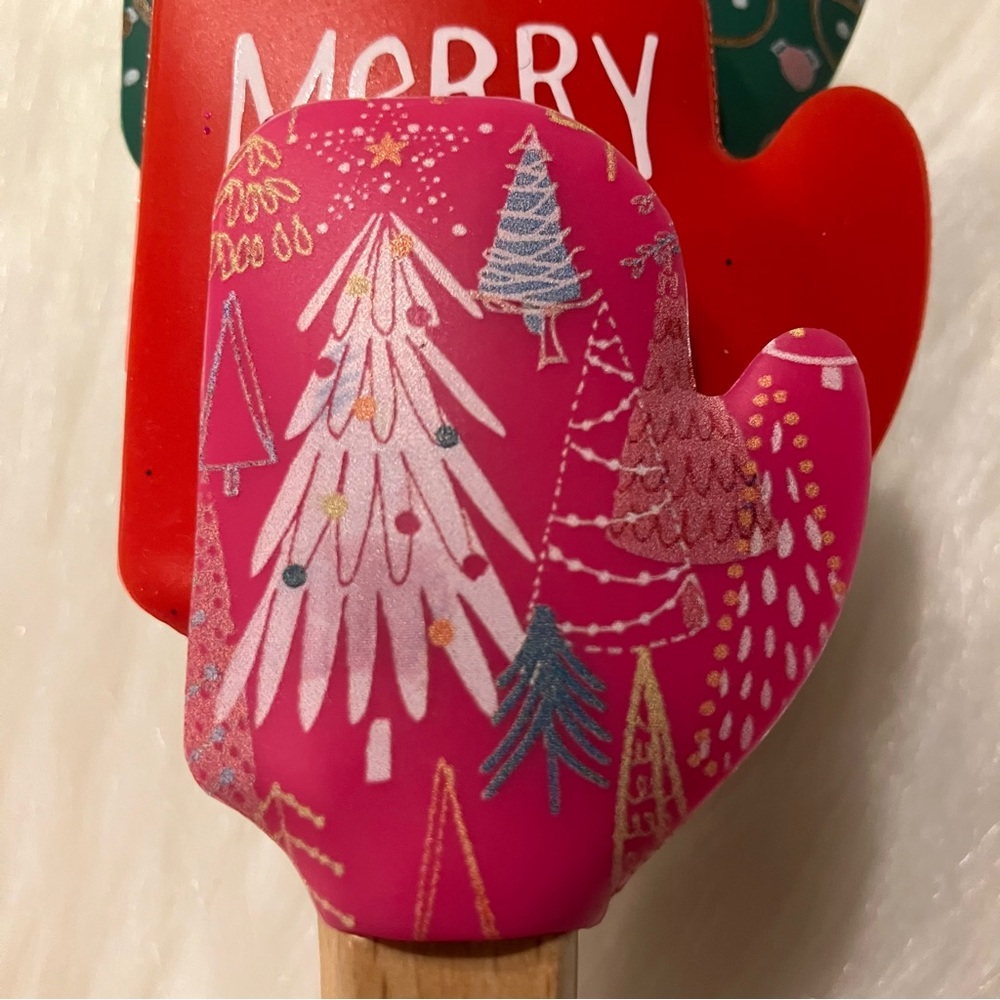 CWC Cook With Color Holiday Christmas Mitten Shape Spatula 3 Piece Set NEW - Picture 4 of 9
